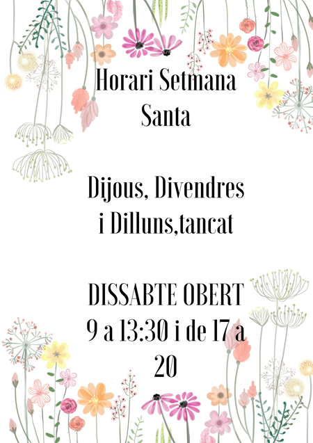 HORARIS DE SETMANA SANTA | 