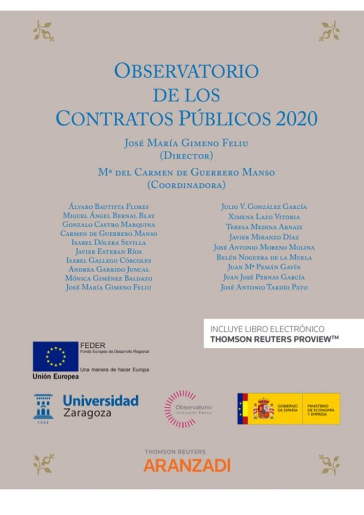OBSERVATORIO DE LOS CONTRATOS PUBLICOS 2020 | 9788413910352 | DE GUERRERO MANSO, Mª DEL CARMEN / GIMENO FELIU, JOSE MARÍA