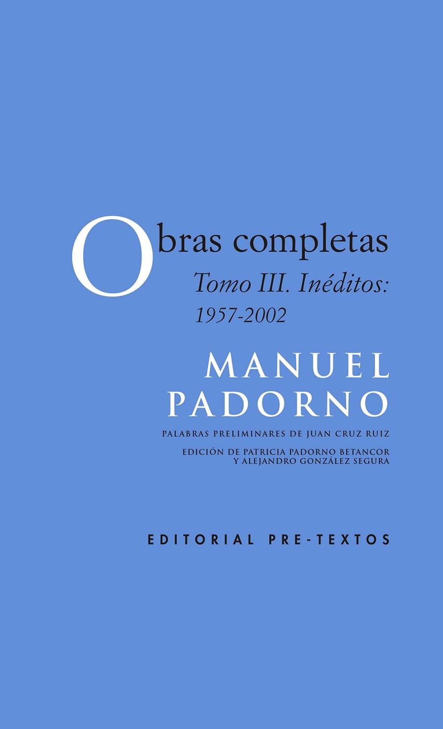 OBRAS COMPLETAS (MANUEL PADORNO) | 9788418178528 | PADORNO, MANUEL