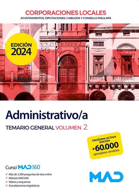 ADMINISTRATIVO/A DE AYUNTAMIENTOS, DIPUTACIONES Y DEMÁS CORPORACIONES LOCALES. TEMARIO 2 | 9788414275962 | GARCIA FERNANDEZ, ELENA / SOUTO FERNÁNDEZ, RAFAEL SANTIAGO / TORRES FONSECA, TERESA