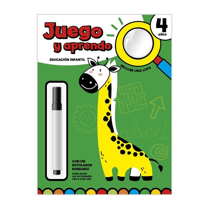 JUEGO Y APRENDO 4 AÑOS - CON LUPA Y ROTULADOR BORRABLE | 9791387627560 | IMAGILAND