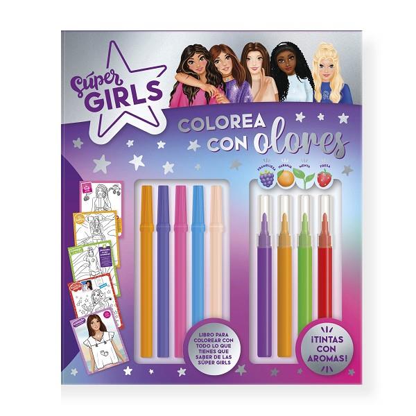 SUPER GIRLS - COLOREA CON OLORES | 9788410133617 | IMAGILAND