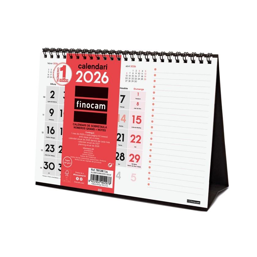 CALENDARI ANUAL CAL.SOBRET.N.GRANS+NOTES S 2026 | 8422952402978