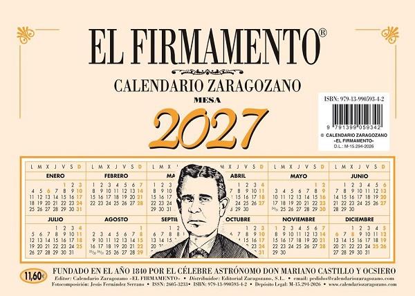 CALENDARIO ZARAGOZANO 2027 MESA VERTICAL | 9791399059342