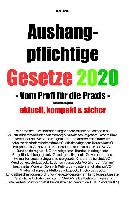 AUSHANGPFLICHTIGE GESETZE 2020 GESAMTAUSGABE | 9783750438026 | SCHOLL, JOST