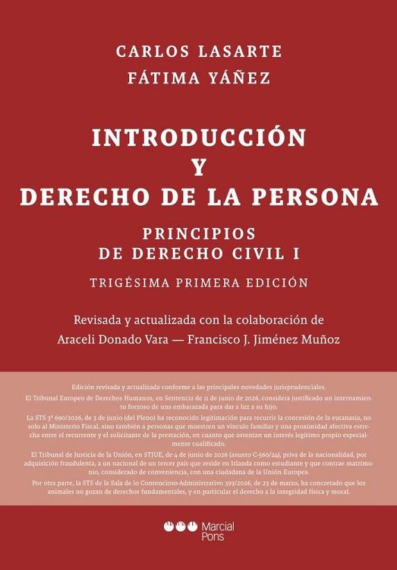 PRINCIPIOS DE DERECHO CIVIL. TOMO I. INTRODUCCIÓN Y DERECHO DE LA PERSONA | 9791387913984 | LASARTE ALVAREZ, CARLOS