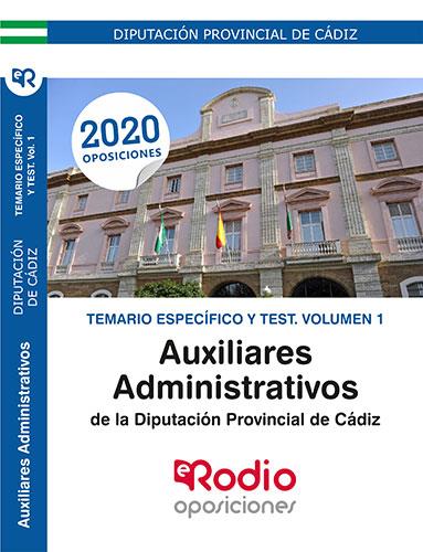 AUXILIAR ADMINISTRATIVO DE LA DIPUTACIÓN DE CÁDIZ. TEMARIO ESPECÍFICO Y TEST. VOLUMEN 1. | 9788417976873 | VARIOS AUTORES