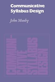 COMMUNICATIVE SYLLABUS DESIGN | 9780521282949 | MUNBY, JOHN