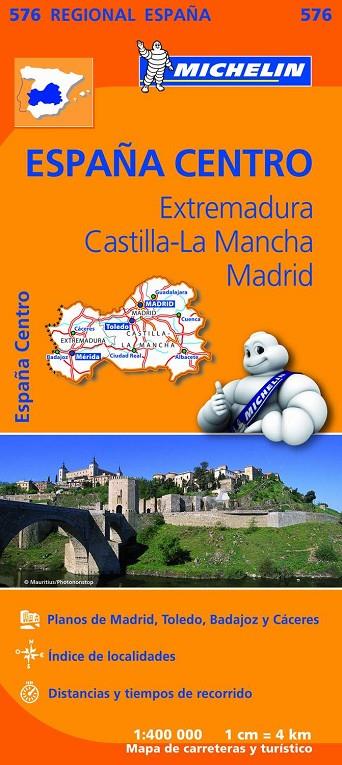 ESPAÑA CENTRO - EXTREMADURA, CASTILLA LA MANCHA, MADRID : MAPA 576 | 9782067184350 | VARIOS AUTORES