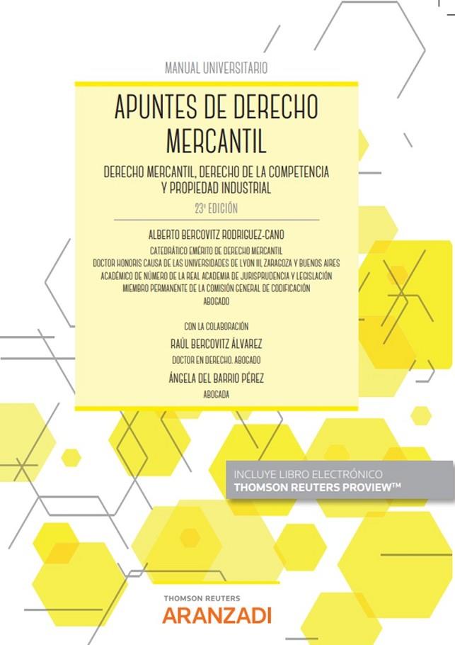 APUNTES DERECHO MERCANTIL.(DUO).(MANUALES) | 9788411243421 | BERCOVITZ RODRIGUEZ-CANO, ALBERTO