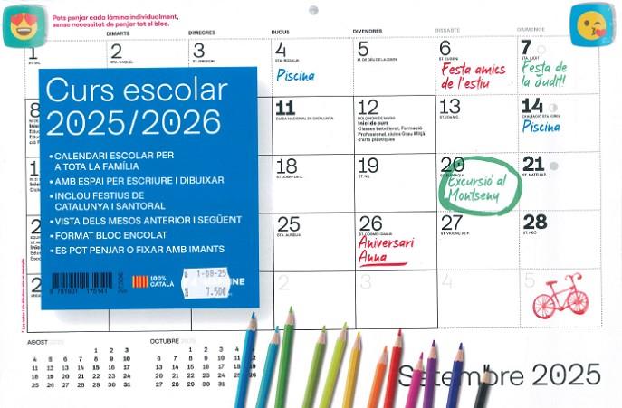 CALENDARI CURS ESCOLAR 25-26 | 9781901175141