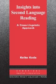 INSIGHTS INTO SECOND LANGUAGE READING | 9780521545136 | KODA, KEIKO