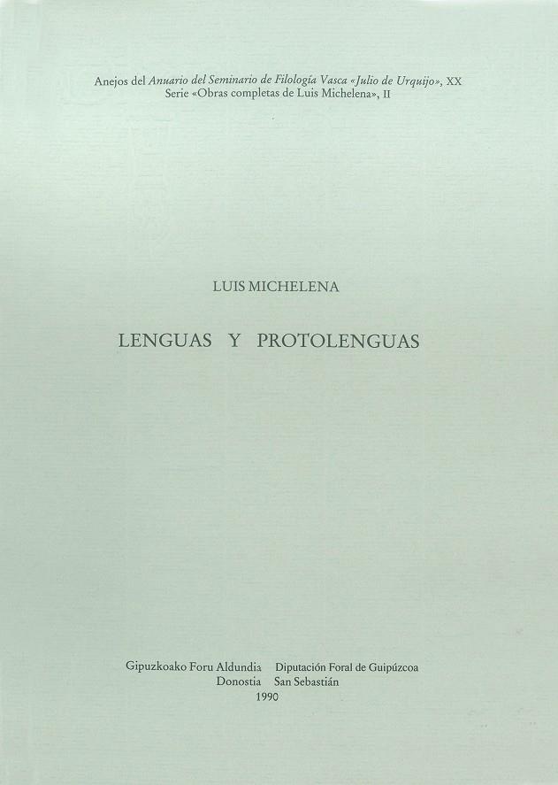 LENGUAS Y PROTOLENGUAS | 9788474814064 | MICHELENA ELISSALT, LUIS