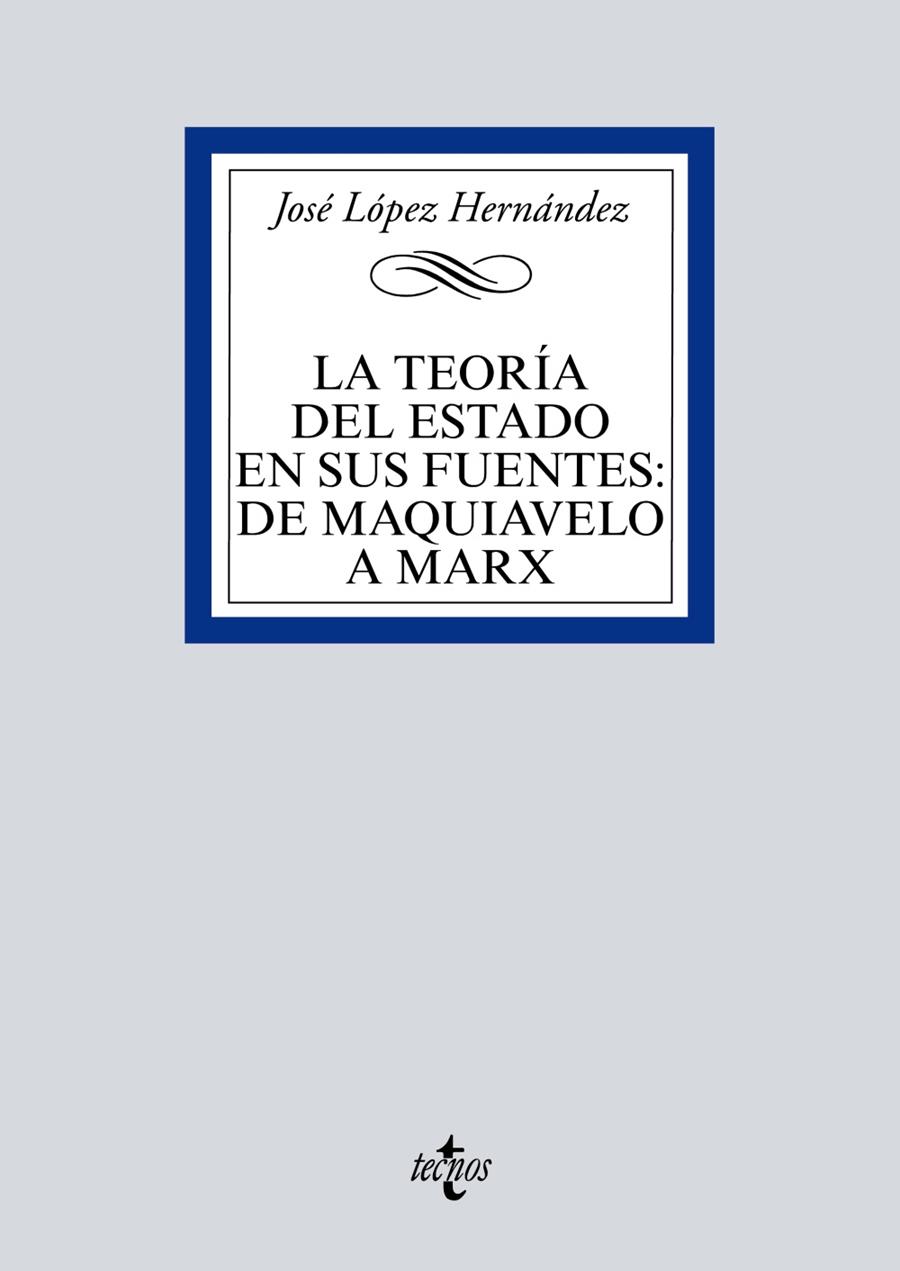 TEORIA DEL ESTADO EN SUS FUENTES, LA : DE MAQUIAVELO A MARX | 9788430980291 | LÓPEZ HERNÁNDEZ, JOSÉ