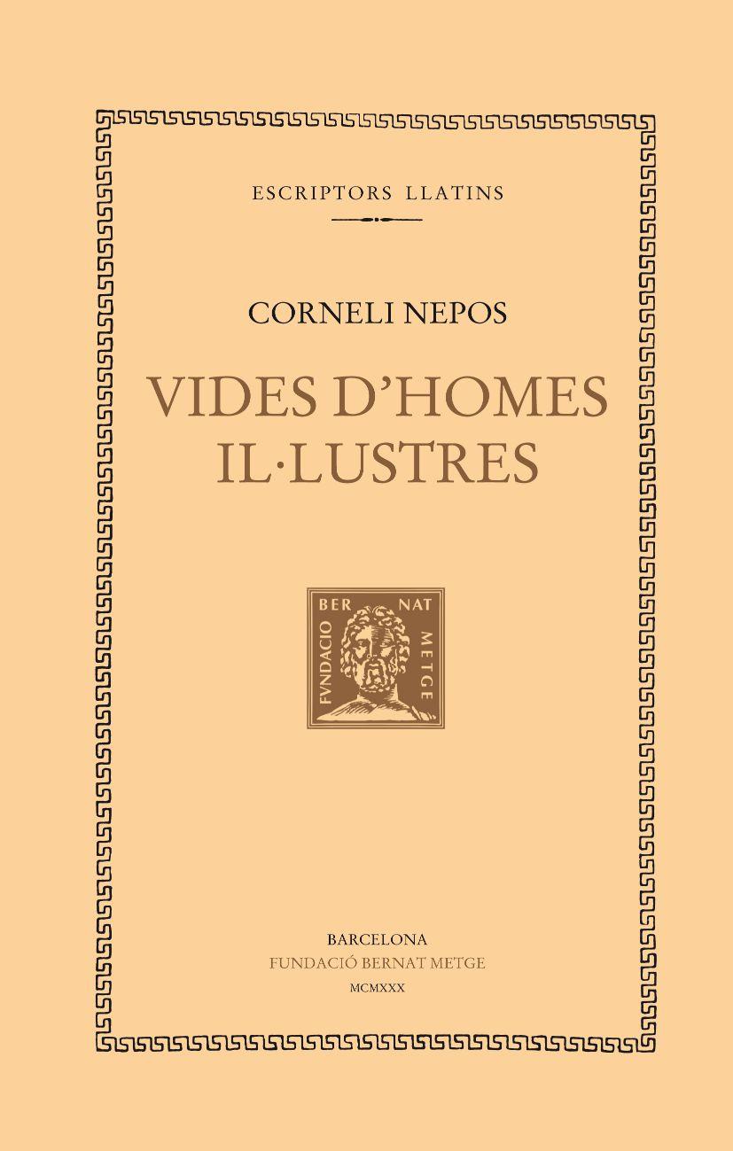 VIDES D'HOMES IL·LUSTRES | 9788498591583 | NEPOS, CORNELI