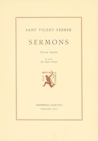 SERMONS III (SANT VICENT FERRER) | 9788472260474 | SANT VICENT FERRER