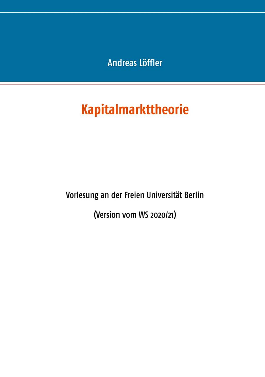 KAPITALMARKTTHEORIE | 9783749499533 | LOFFLER, ANDREAS