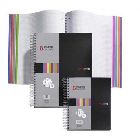 NOTEBOOK 8 COLORS A4 ESPIRAL MIQUELRIUS | 8422593420065