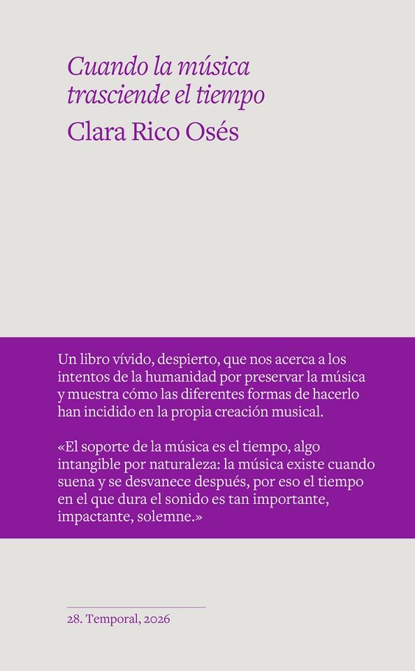 CUANDO LA MÚSICA TRASCIENDE EL TIEMPO | 9788412941180 | RICO OSES, CLARA