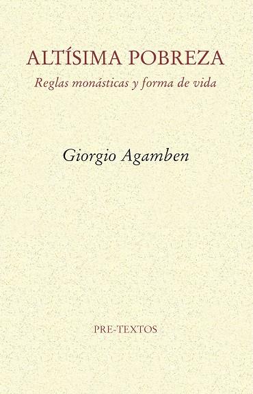 ALTÍSIMA POBREZA | 9788415894551 | AGAMBEN, GIORGIO