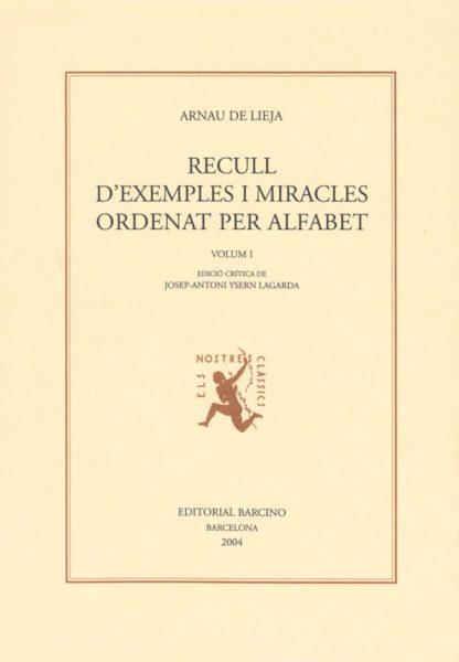 RECULL D’EXEMPLES I MIRACLES ORDENAT PER ALFABET, I I II | 9788472267084 | DE LIEJA, ARNAU
