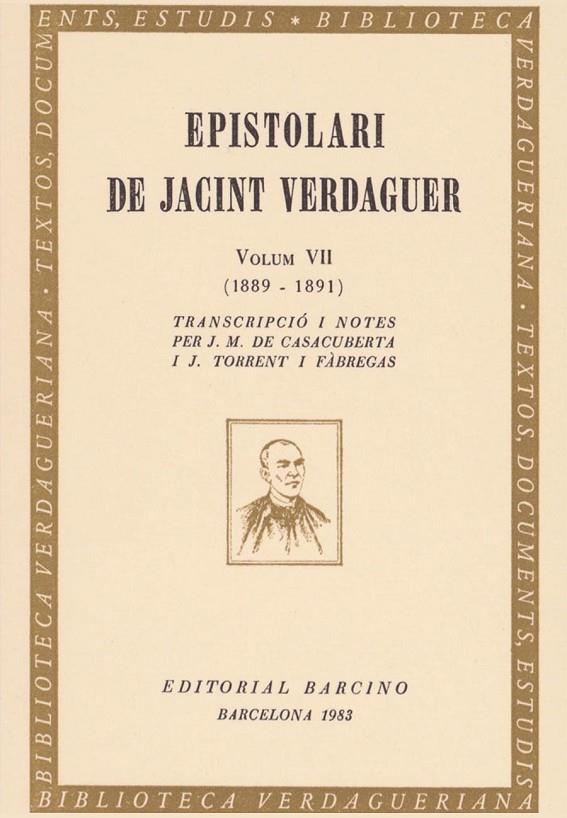 EPISTOLARI VERDAGUER VII | 9788472265813 | VERDAGUER, JACINT