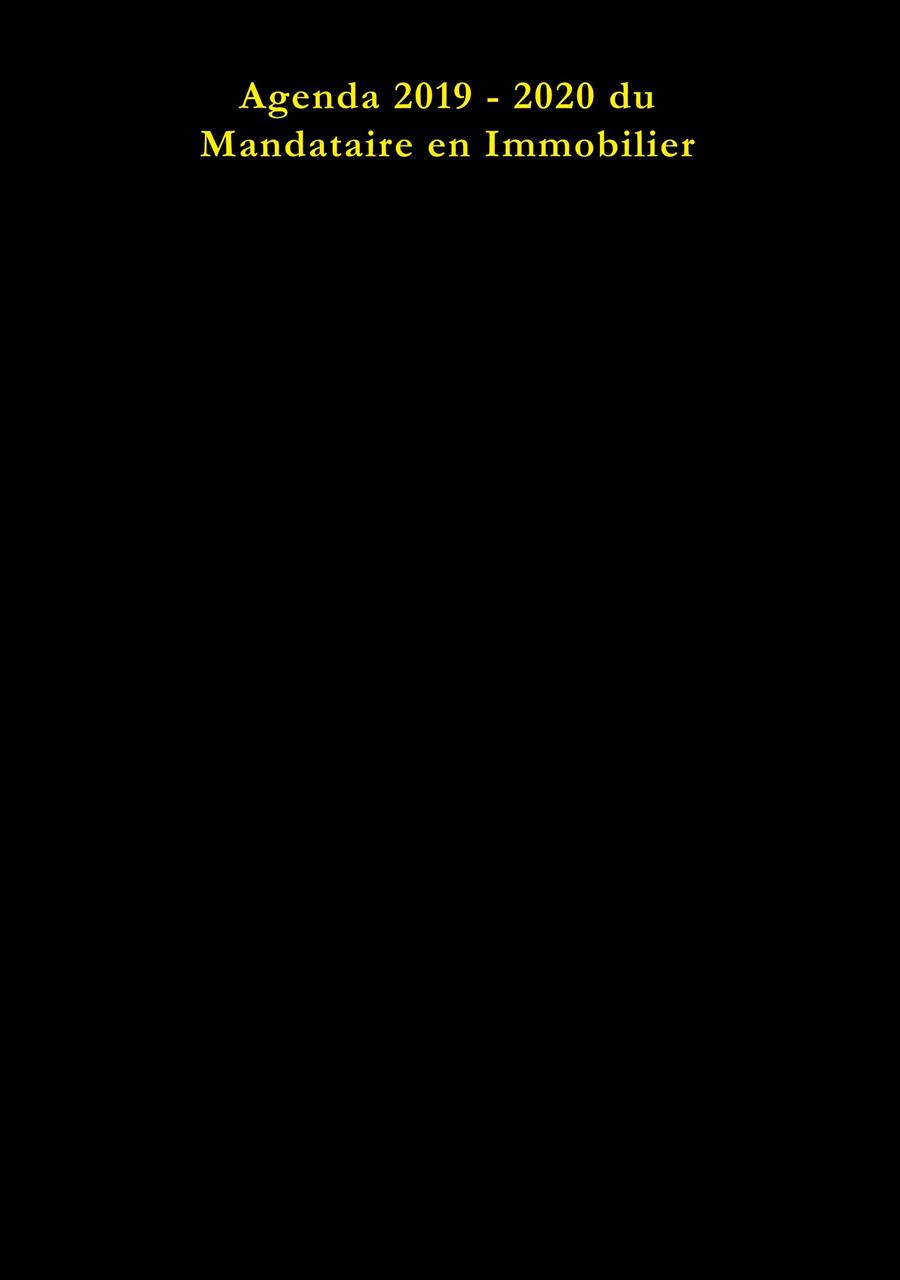 AGENDA DU MANDATAIRE EN IMMOBILIER 2019 - 2020 IAD | 9782322139491 | MSICA, FABIEN