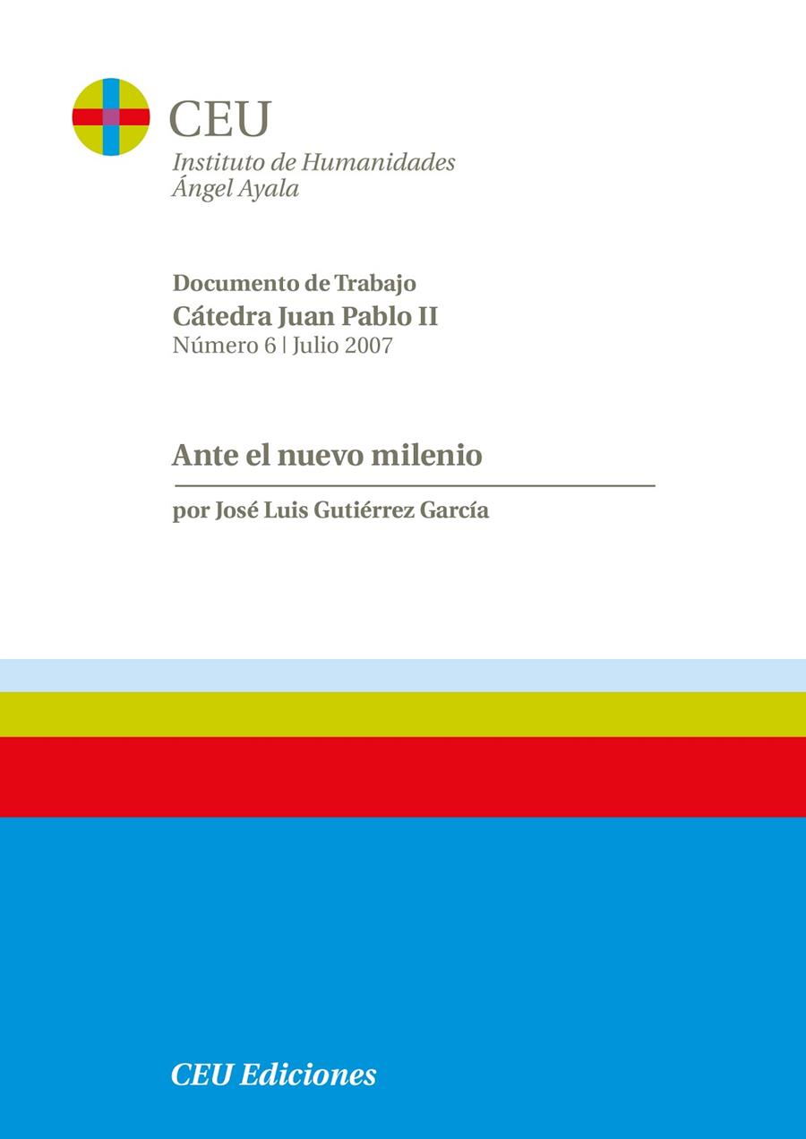 ANTE EL NUEVO MILENIO | 9788496860506 | GUTIERREZ GARCIA, JOSE LUIS
