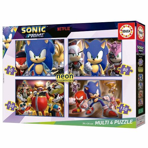 PUZZLE INFANTIL SONIC NEON MULTI 4 | 8412668196315