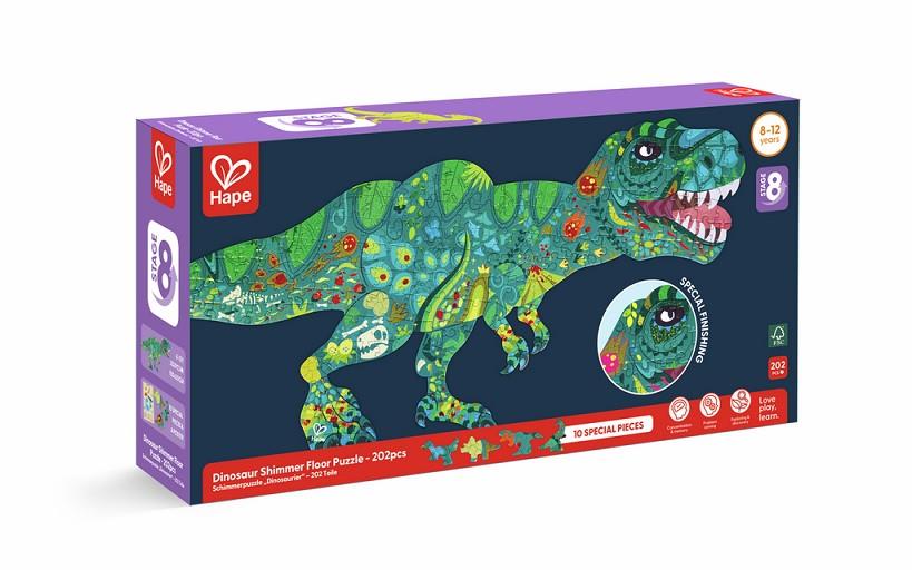 PUZZLE DE SUELO BRILLANTE DE DINOSAURIOS - 200 PZS | 6943478053564