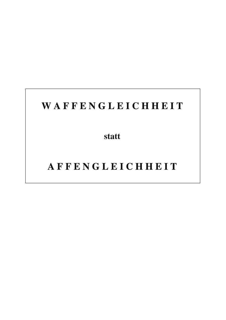 WAFFENGLEICHHEIT STATT AFFENGLEICHHEIT | 9783752812398 | JUSTIKUS, MAX