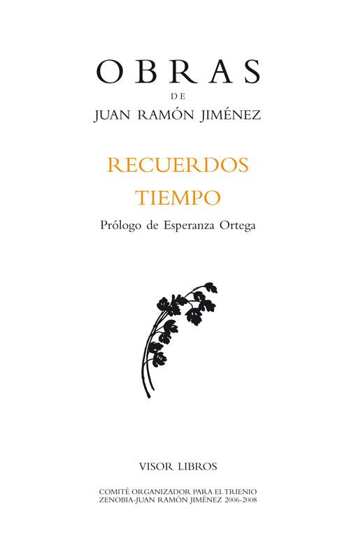 RECUERDOS. TIEMPO (UN PÁRRAFO) | 9788498950823 | RAMÓN JIMÉNEZ, JUAN
