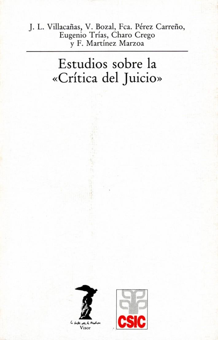 ESTUDIOS SOBRE LA CRÍTICA DEL JUICIO | 9788477745341 | BOZAL, VALERIANO