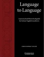 LANGUAGE TO LANGUAGE | 9780521597234 | TAYLOR, CHRISTOPHER