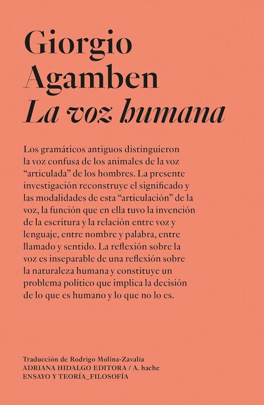 VOZ HUMANA, LA | 9791399191141 | AGAMBEN, GIORGIO