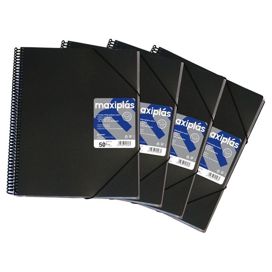 CARPETA 40 FUNDES A4 ESPIRAL NEGRE | 8413623982028