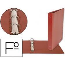 CARPETA 4 ANELLES 40 MM RODONES FOLI CUIR | 8423473100251