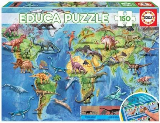 PUZLE MAPAMUNDI DINOSAURIOS 150 PECES (CON LÁMINA) | 8412668189973