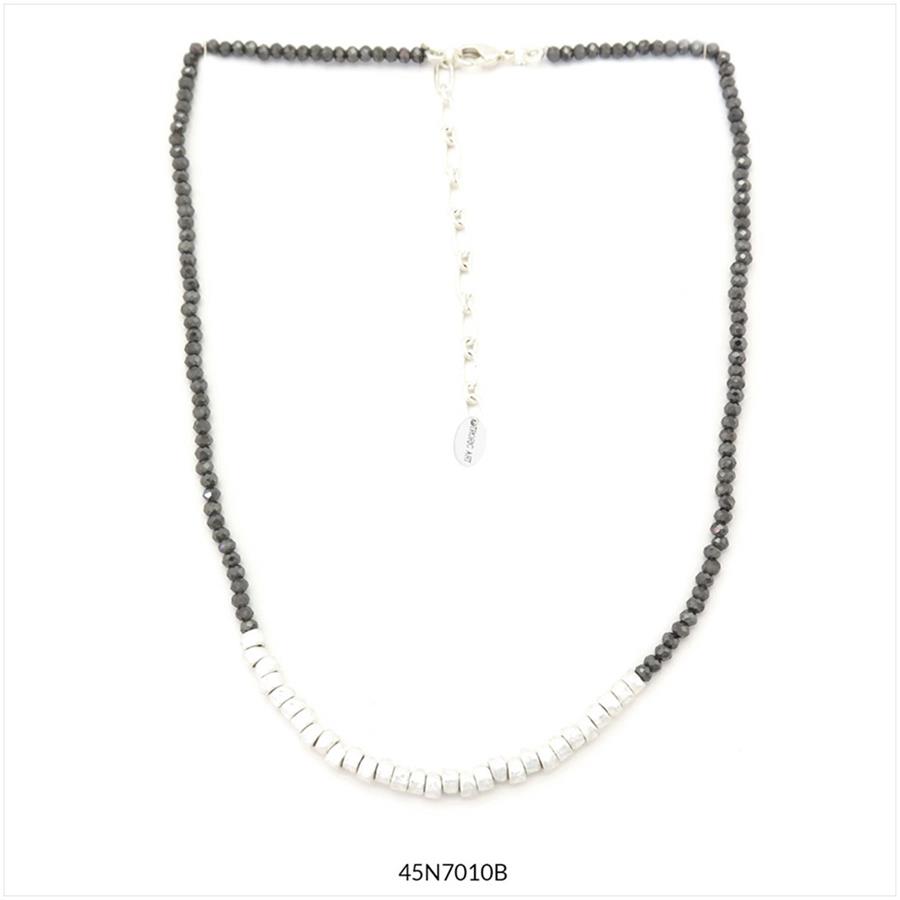 COLLAR DEMI CURT PLATA I ANTRACITA | 45n7010b