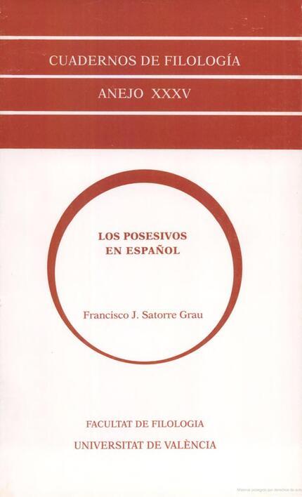 POSESIVOS EN ESPAÑOL | 9788437041698 | SATORRE GRAU, FRANCISCO J.
