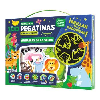 MALETÍN 100 PEGATINAS LUMINISCENTES - ANIMALES EN LA SELVA | 9788418861260 | IMAGILAND
