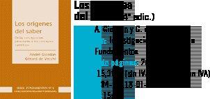 ORÍGENES DEL SABER, LOS | 9788487118012 | GIORDAN, A. / DE VECCHI, G.