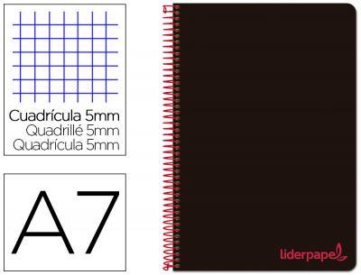 LLIBRETA A7 TAPA PLASTIC NEGRE 100 F. | 8423473089266