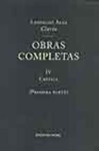 OBRAS C. CLARIN TOMO 4 (1ª PARTE) CRITICA | 9788484590538 | BONET, LAUREANO / ALAS "CLARÍN", LEOPOLDO