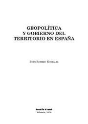GEOPOLÍTICA Y GOBIERNO DEL TERRITORIO EN ESPAÑA | 9788498764789 | ROMERO, JOAN