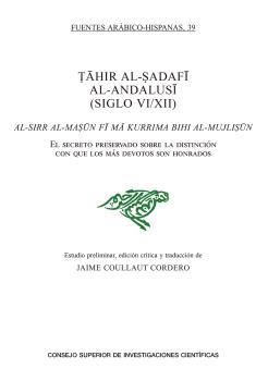 AL-SIRR AL-MA?UN FI MA KURRIMA BIHI AL-MUJLI?UN | 9788400108496 | AL-SADAFI, TAHIR