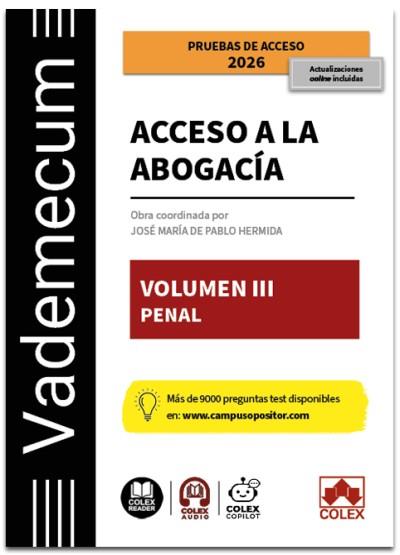 VADEMECUM ACCESO A LA ABOGACIA III : PARTE ESPECÍFICA PENAL 2026 | 9791370114534 | DE PABLO HERMIDA, JOSE MARIA