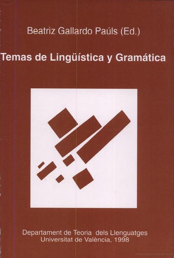 TEMAS DE LINGÜÍSTICA Y GRAMÁTICA | 9788437034959 | VARIOS AUTORES