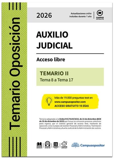 TEMARIO: CUERPO DE AUXILIO JUDICIAL DE LA ADMINISTRACIÓN DE JUSTICIA 2026. TOMO II | 9791388152016 | CAMPUS OPOSITOR, DEPARTAMENTO DE DOCUMENTACIÓN