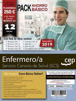 PACK AHORRO BÁSICO. ENFERMERO/A. SERVICIO CANARIO DE SALUD. SCS. (INCLUYE TEMARIO VOL.I, II, III, IV, V, VI, VII, VIII Y IX, TEST VOL. I Y II, SIMULAC | 9788417876500